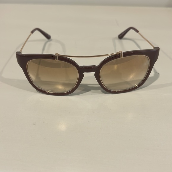 Tory Burch maroon and gold Sunglasses with Orange Case main image 4